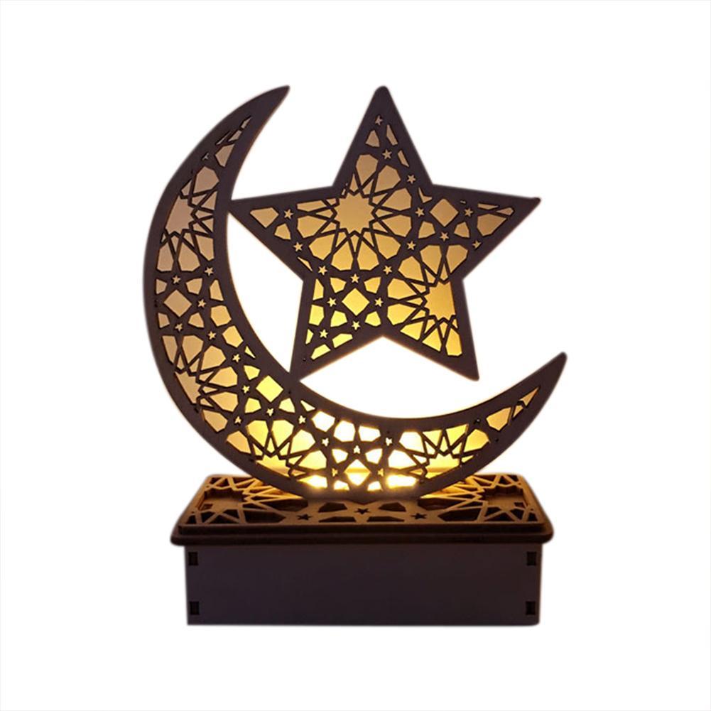 Wooden moon table lamp